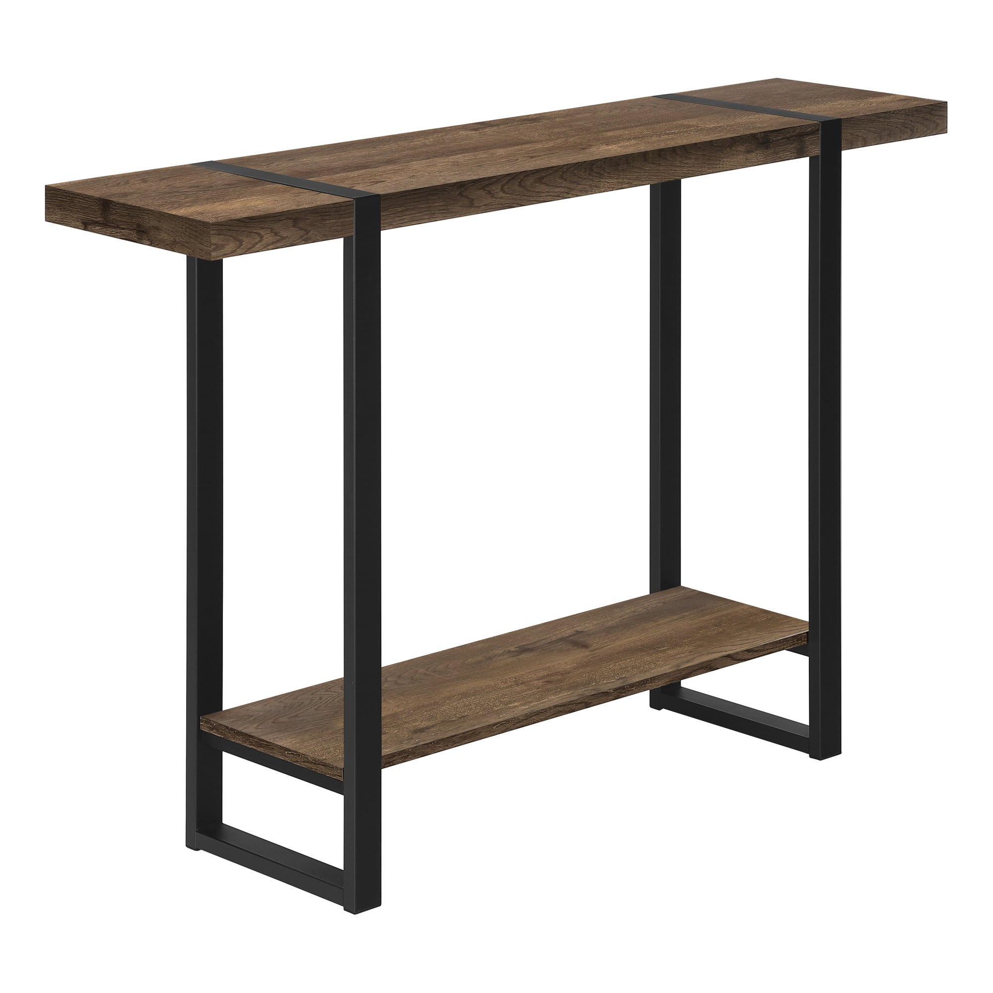 ACCENT TABLE - 48"L / BROWN RECLAIMED WOOD-LOOK / BLACK