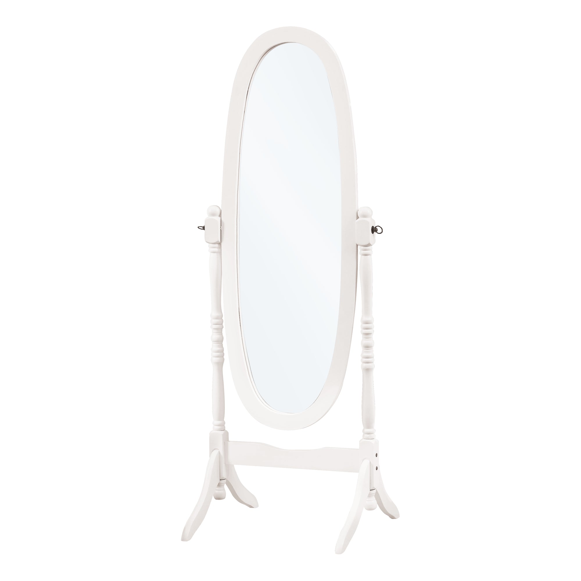 MIRROR - 59"H / ANTIQUE WHITE OVAL WOOD FRAME