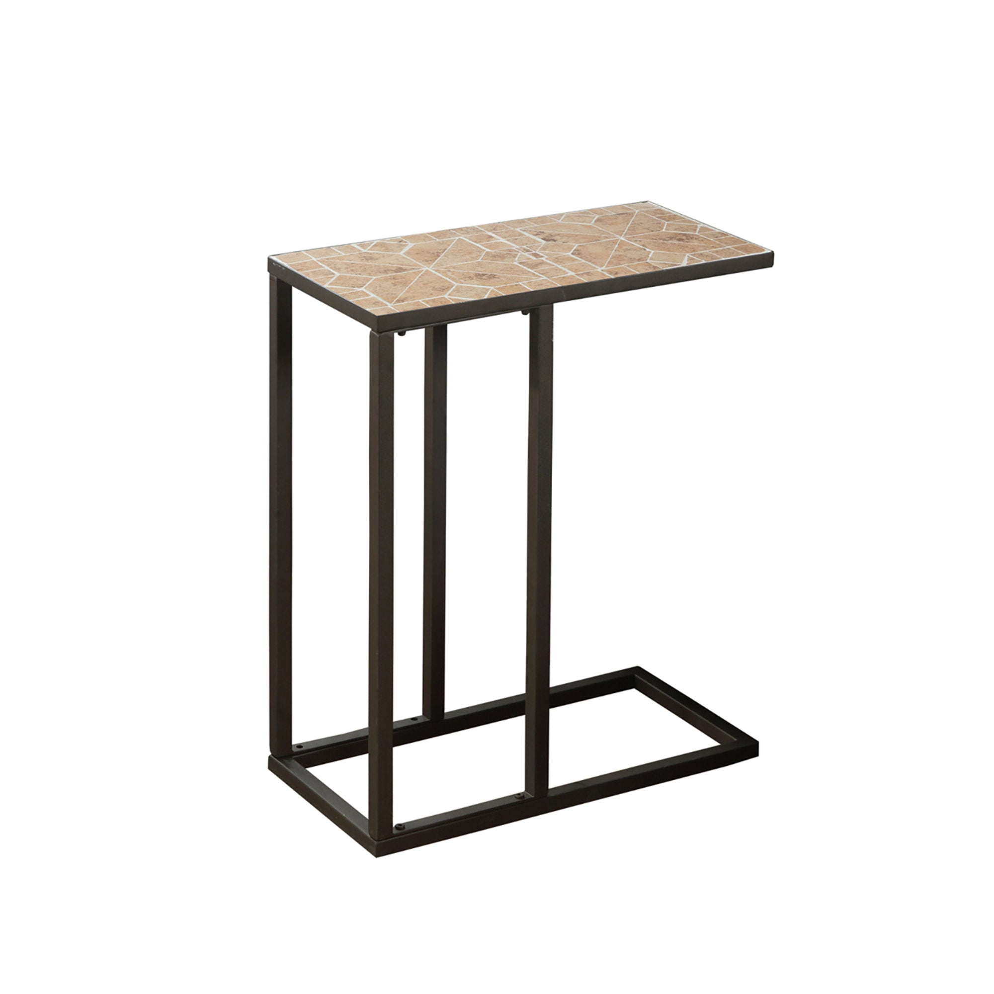 ACCENT TABLE - TERRACOTTA TILE TOP / HAMMERED BROWN