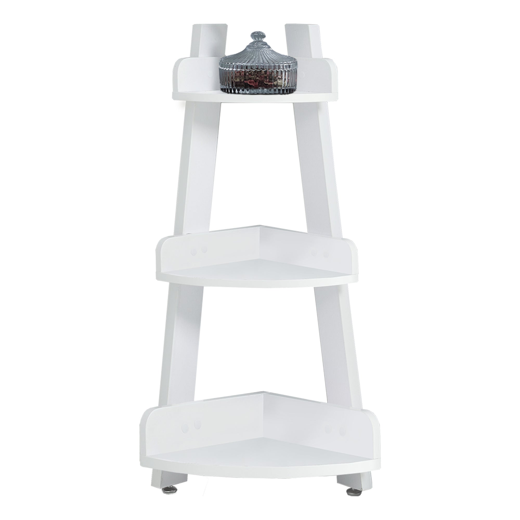 BATHROOM ACCENT - 34"H / WHITE CORNER ETAGERE