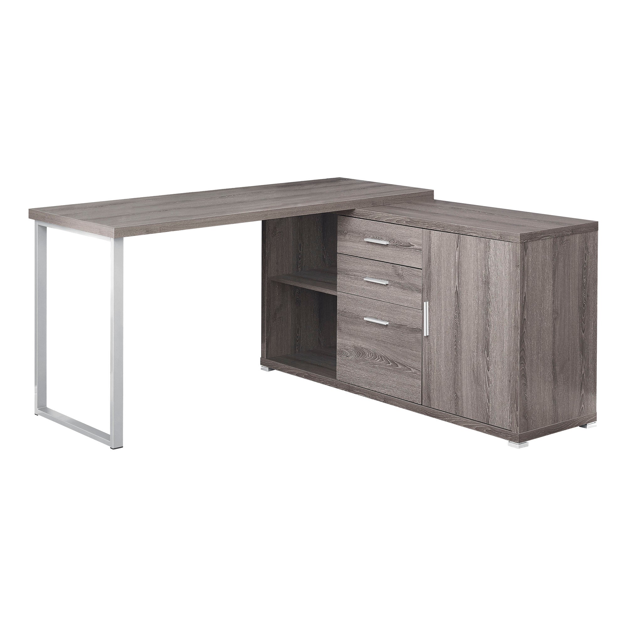 COMPUTER DESK - 60"L / DARK TAUPE LEFT OR RIGHT FACING