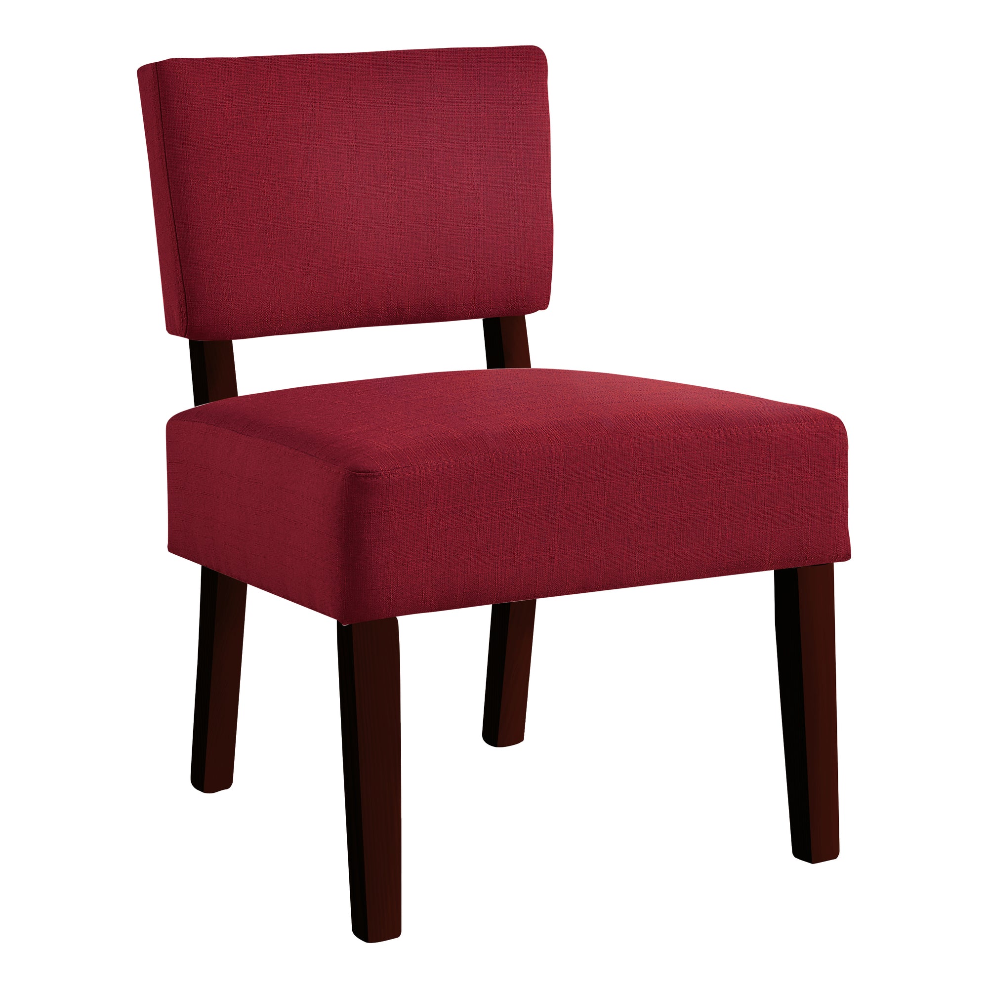ACCENT CHAIR - RED FABRIC / NATURAL WOOD LEGS