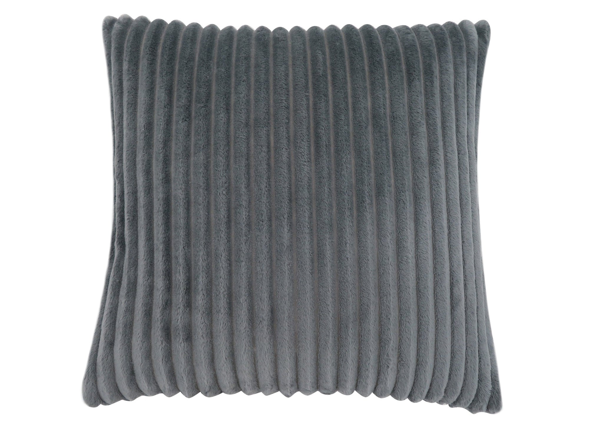 PILLOW - 18"X 18" / GREY ULTRA SOFT RIBBED STYLE / 1PC
