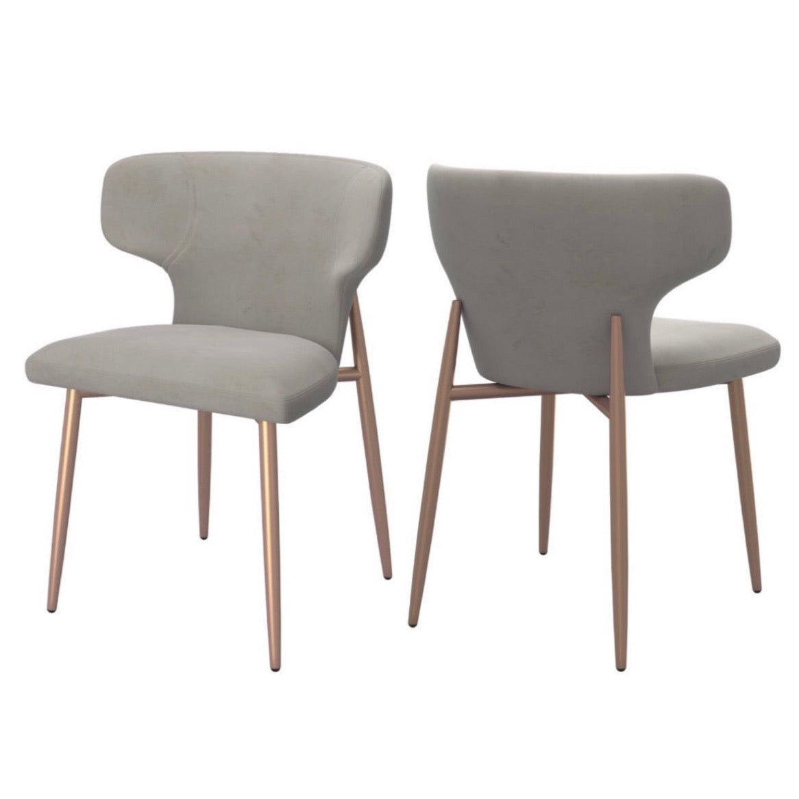 AKIRA 2 GREY AND AGED GOLD CHAIRS